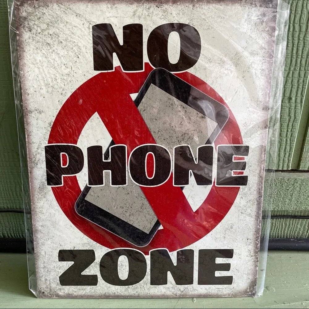 NEW No Phone Zone Metal Sign